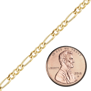 Bulk / Spooled Classic Figaro Chain in 14K & 18K Yellow Gold (1.50 mm - 11.50 mm)