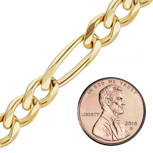 Bulk / Spooled Classic Figaro Chain in 14K & 18K Yellow Gold (1.50 mm - 11.50 mm)