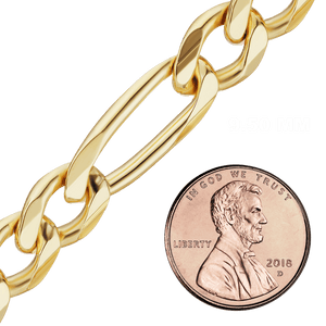 Bulk / Spooled Classic Figaro Chain in 14K & 18K Yellow Gold (1.50 mm - 11.50 mm)