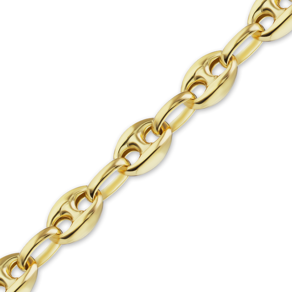 Bulk / Spooled Classic Puffed Mariner Link Semi-Solid Chain in 14K Yellow Gold (3.80 mm - 12.00 mm)