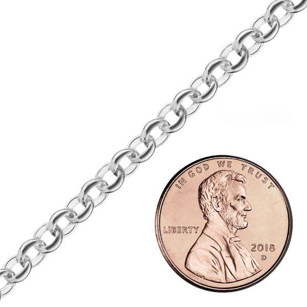 Bulk / Spooled Classic Rolo Chain in Sterling Silver (1.60 mm - 6.00 mm)