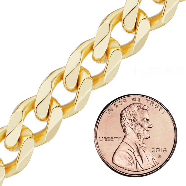 Bulk / Spooled Classic Curb Chain in 14K & 18K Yellow Gold (1.23 mm - 11.00 mm)
