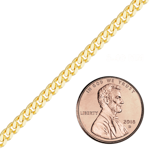 Bulk / Spooled Classic Curb Chain in 14K & 18K Yellow Gold (1.23 mm - 11.00 mm)