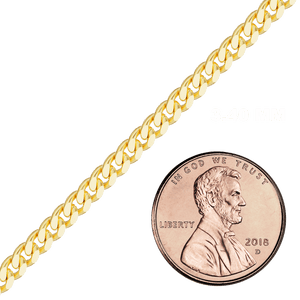 Bulk / Spooled Curb Chain in 10K Yellow Gold (Cuban) (3.40 mm - 11.00 mm)