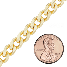 Load image into Gallery viewer, Bulk / Spooled Hollow Curb Chain in 14K Yellow Gold (6.00 mm - 7.30 mm)
