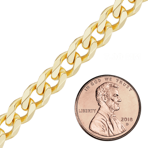 Bulk / Spooled Curb Chain in 10K Yellow Gold (Cuban) (3.40 mm - 11.00 mm)