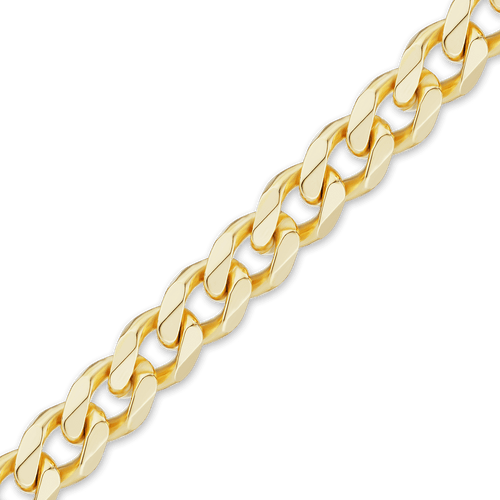 Bulk / Spooled Hollow Curb Chain in 14K Yellow Gold (6.00 mm - 7.30 mm)