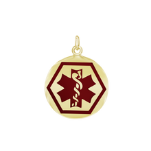 Load image into Gallery viewer, ITI NYC Round Red Enamel Medical Alerts (3/8 inch - 1 inch)
