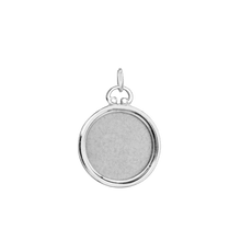 Load image into Gallery viewer, ITI NYC Round Half Locket in Sterling Silver with Optional Engraving (25 x 19 mm)
