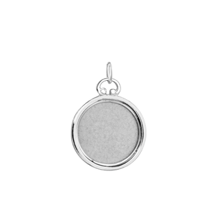Round Half Locket in Sterling Silver (19 mm)