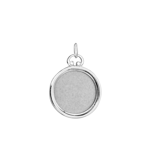 Round Half Locket in Sterling Silver (19 mm)