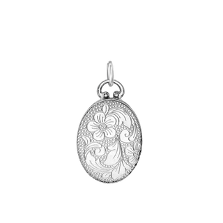 Oval Half Locket in Sterling Silver (21 x 16 mm)