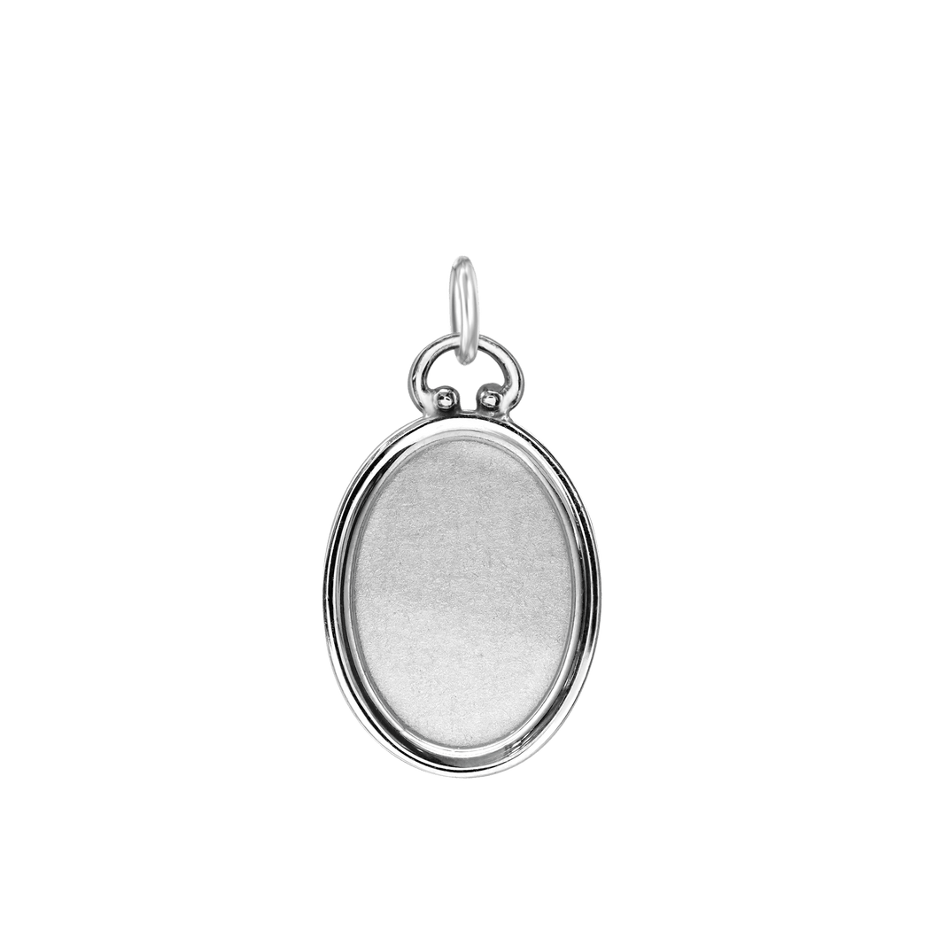 ITI NYC Oval Half Locket in Sterling Silver (30 x 16 mm)