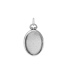 Load image into Gallery viewer, ITI NYC Oval Half Locket in Sterling Silver with Optional Engraving (30 x 16 mm)
