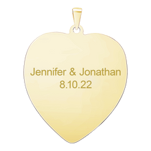 Load image into Gallery viewer, Sterling Silver 18K Yellow Gold Finish Heart Disc Charm With Optional Engraving (.030" thickness)
