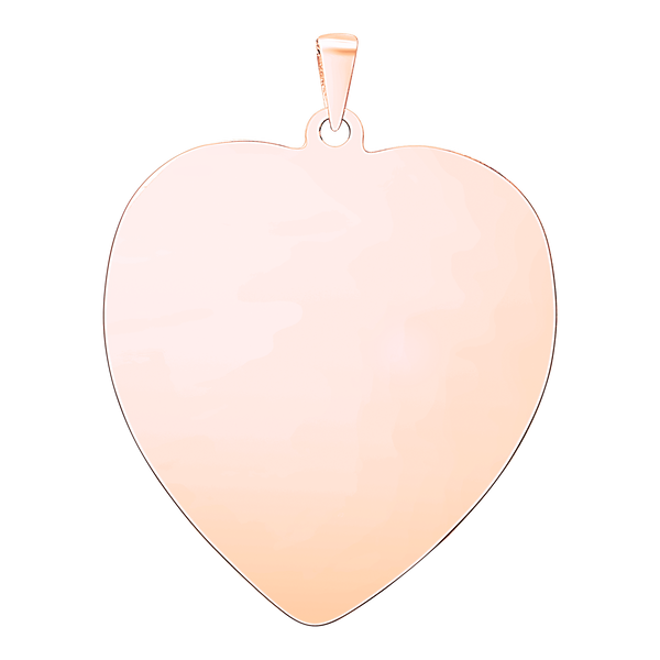 Sterling Silver 18K Rose Gold Finish Heart Disc Charm With Optional Engraving (.030" thickness)