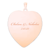 Sterling Silver 18K Rose Gold Finish Heart Disc Charm With Optional Engraving (.030" thickness)