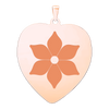Sterling Silver 18K Rose Gold Finish Heart Disc Charm With Optional Engraving (.030" thickness)