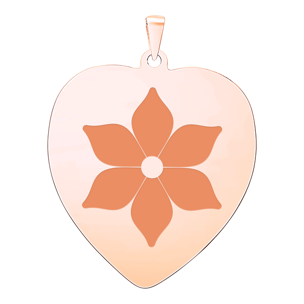 Sterling Silver 18K Rose Gold Finish Heart Disc Charm With Optional Engraving (.030" thickness)