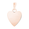 Sterling Silver 18K Rose Gold Finish Heart Disc Charm With Optional Engraving (.030" thickness)