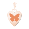 Sterling Silver 18K Rose Gold Finish Heart Disc Charm With Optional Engraving (.030" thickness)