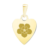 Sterling Silver 18K Yellow Gold Finish Heart Disc Charm With Optional Engraving (.030" thickness)