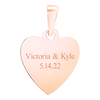 Sterling Silver 18K Rose Gold Finish Heart Disc Charm With Optional Engraving (.030" thickness)