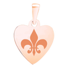Sterling Silver 18K Rose Gold Finish Heart Disc Charm With Optional Engraving (.030" thickness)