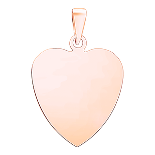 Sterling Silver 18K Rose Gold Finish Heart Disc Charm With Optional Engraving (.030" thickness)