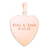 Sterling Silver 18K Rose Gold Finish Heart Disc Charm With Optional Engraving (.030" thickness)