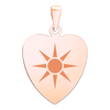 Sterling Silver 18K Rose Gold Finish Heart Disc Charm With Optional Engraving (.030" thickness)