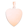 Sterling Silver 18K Rose Gold Finish Heart Disc Charm With Optional Engraving (.030" thickness)