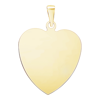 14K Yellow Gold Heart Disc Charm With Optional Engraving (.025" thickness)