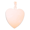 Sterling Silver 18K Rose Gold Finish Heart Disc Charm With Optional Engraving (.030" thickness)