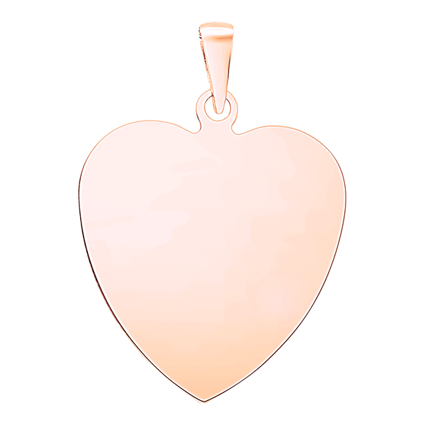 Sterling Silver 18K Rose Gold Finish Heart Disc Charm With Optional Engraving (.030" thickness)