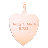 Sterling Silver 18K Rose Gold Finish Heart Disc Charm With Optional Engraving (.030" thickness)