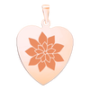 Sterling Silver 18K Rose Gold Finish Heart Disc Charm With Optional Engraving (.030" thickness)