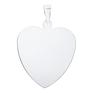 Sterling Silver Heart Disc Charm With Optional Engraving (.030" thickness)