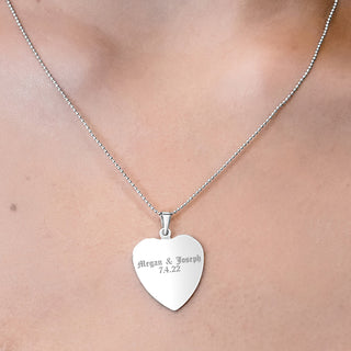 Sterling Silver Heart Disc Charm With Optional Engraving (.030" thickness)