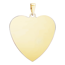 Load image into Gallery viewer, Sterling Silver 18K Yellow Gold Finish Heart Disc Charm With Optional Engraving (.030" thickness)
