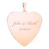 Sterling Silver 18K Rose Gold Finish Heart Disc Charm With Optional Engraving (.030" thickness)