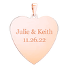 Sterling Silver 18K Rose Gold Finish Heart Disc Charm With Optional Engraving (.030" thickness)