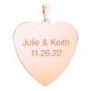 Sterling Silver 18K Rose Gold Finish Heart Disc Charm With Optional Engraving (.030" thickness)