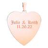 Sterling Silver 18K Rose Gold Finish Heart Disc Charm With Optional Engraving (.030" thickness)