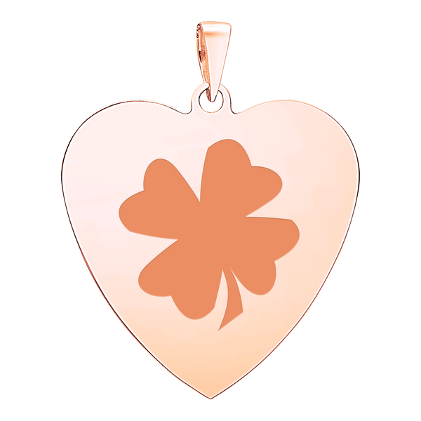 Sterling Silver 18K Rose Gold Finish Heart Disc Charm With Optional Engraving (.030" thickness)