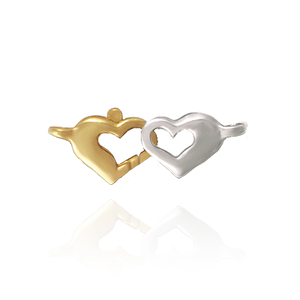 ITI NYC Double Heart Trigger Clasps (9.4 x 26.4 mm)