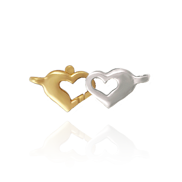 ITI NYC Double Heart Trigger Clasps (9.4 x 26.4 mm)