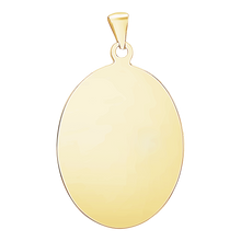 Load image into Gallery viewer, 14K Yellow Gold Oval Disc Charm With Optional Engraving (.025" thickness)
