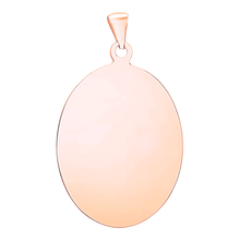 Load image into Gallery viewer, Sterling Silver 18K Pink Gold Finish Oval Disc Charm With Optional Engraving (.030&quot; thickness)
