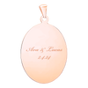 Sterling Silver 18K Rose Gold Finish Oval Disc Charm With Optional Engraving (.030" thickness)